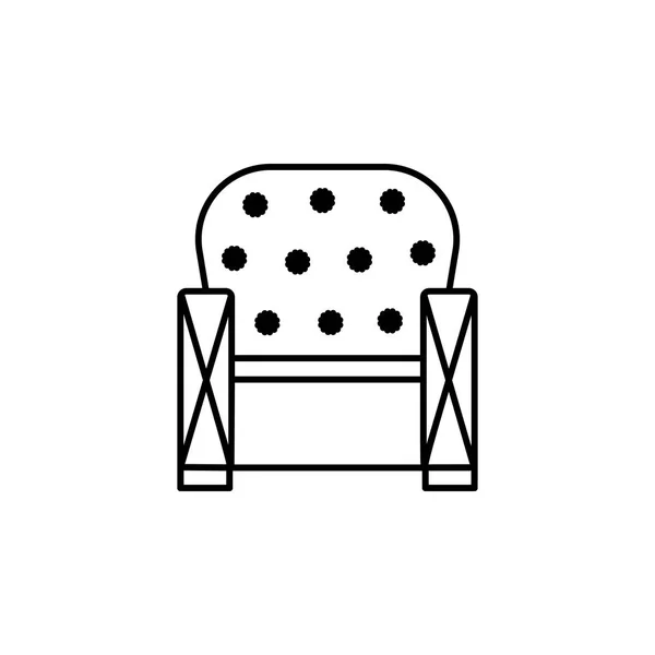 Кресло Стул Иконка Контура Мебели Знаки Символы Контура Значок Использован — стоковый вектор