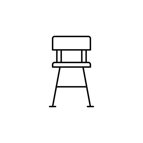 Bar Cadeira Móveis Ícone Contorno Interior Sinais Símbolos Ícone Esboço — Vetor de Stock