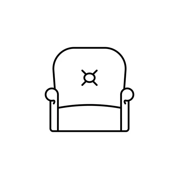 Fotel Wnętrza Krzesło Ikonę Konturu Znaki Symbole Konspektu Ikony Mogą — Wektor stockowy