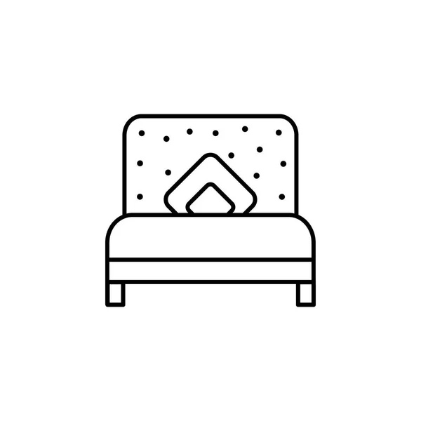 Bett Schlafzimmer Möbel Umreißen Symbol Zeichen Und Symbole Umreißen Symbol — Stockvektor