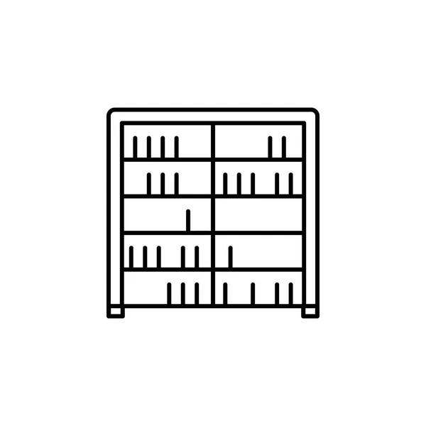 Libreria Armadio Icona Del Profilo Dell Armadio Segni Simboli Icona — Vettoriale Stock