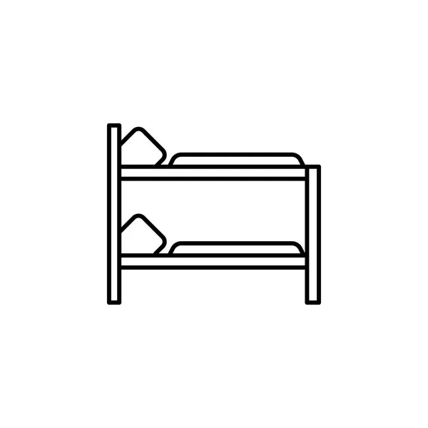 Двухъярусная Кровать Мебель Очертания Иконы Знаки Символы Контура Значок Использован — стоковый вектор