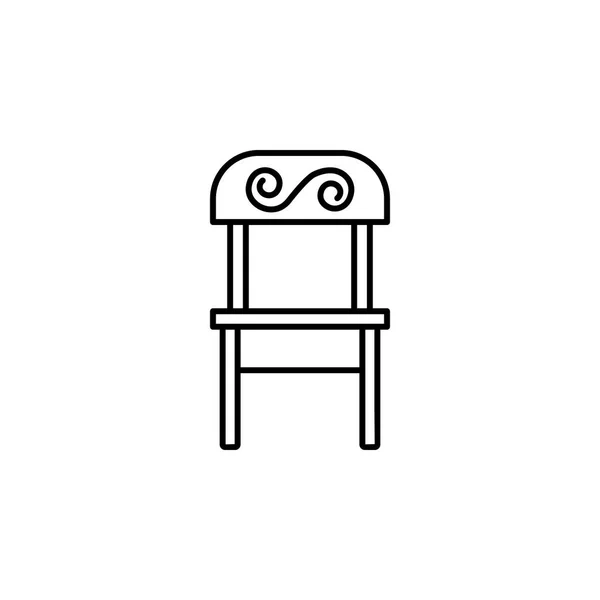 Silla Icono Contorno Muebles Signos Símbolos Icono Contorno Puede Utilizar — Vector de stock