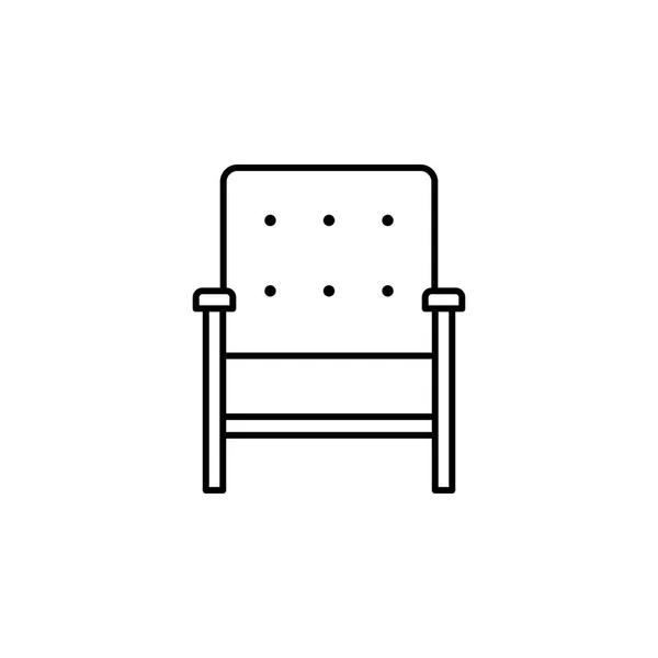 Silla Salón Sillón Icono Contorno Muebles Signos Símbolos Icono Contorno — Vector de stock