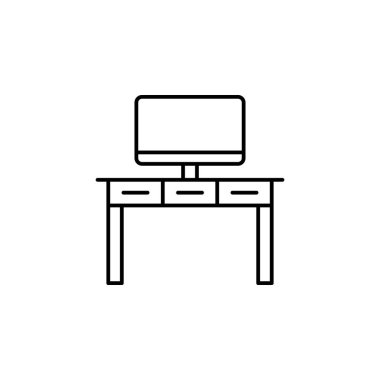 tablo, pc, mobilya anahat simgesi. Web, logo, mobil uygulaması, Kullanıcı arabirimi, Ux için işaret ve sembolleri anahat kutsal kişilerin resmi-ebilmek var olmak kullanılmış