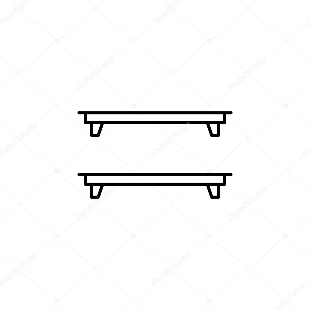 shelf, shelves, interior outline icon. Signs and symbols outline icon can be used for web, logo, mobile app, UI, UX