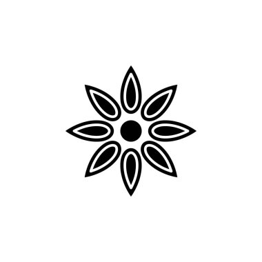 Çiçek simge vektör, beyaz arka plan üzerinde izole trendy düz stil. Çiçek vektör çizim