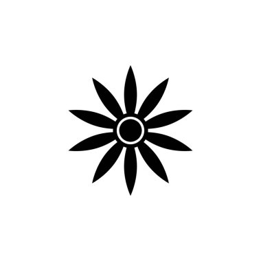 Çiçek simge vektör, beyaz arka plan üzerinde izole trendy düz stil. Çiçek vektör çizim