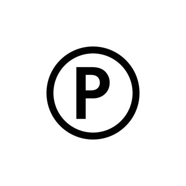 Otopark işareti simgesi. Mobil kavramı ve web uygulamaları için seyahat etmek simge unsuru. Detaylı Park işareti simgesi, web ve mobil için kullanılabilir. Beyaz arka plan üzerinde sigorta primi simgesi