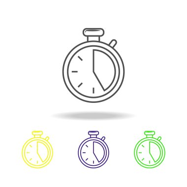 Kronometre renkli simge. Web, logo, mobil uygulaması, Kullanıcı arabirimi, beyaz arka plan üzerinde Ux için kullanılan