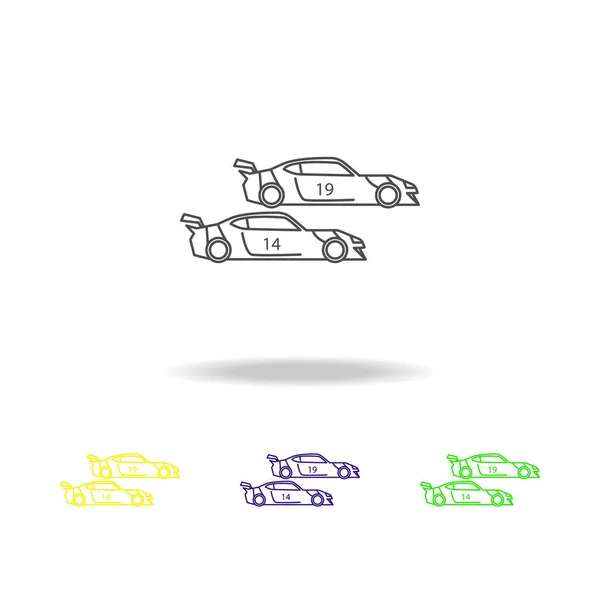 Spor Arabalar Renkli Simge Web Logo Mobil Uygulaması Kullanıcı Arabirimi — Stok Vektör