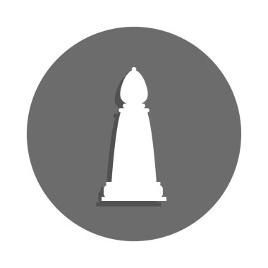 Satranç Kraliçe simgesini rozet stil. Bir satranç toplama simgesi UI, beyaz arka plan üzerinde Ux için kullanılabilir