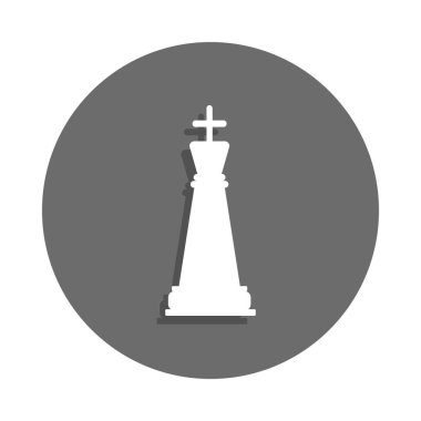 Satranç rozet stil simgesinde kral. Bir satranç toplama simgesi UI, beyaz arka plan üzerinde Ux için kullanılabilir