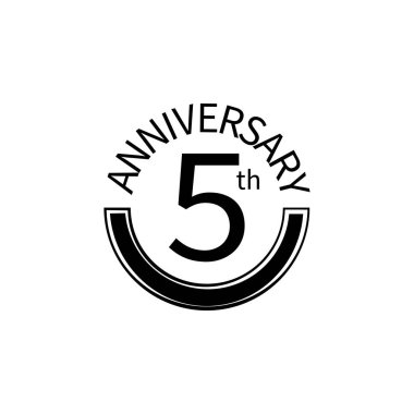 5 yıl dönümü işareti. Yıldönümü işareti unsuru. Premium kalite grafik tasarım simgesi. Web siteleri, web tasarım, beyaz arka plan üzerinde hareket eden app için işaret ve sembolleri toplama simgesi