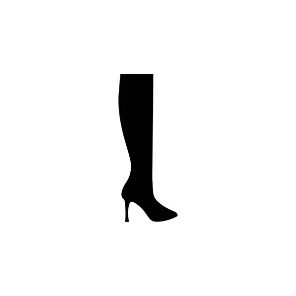 Ikon Sepatu Bot Setinggi Lutut Pada Latar Belakang Putih Pakaian - Stok Vektor