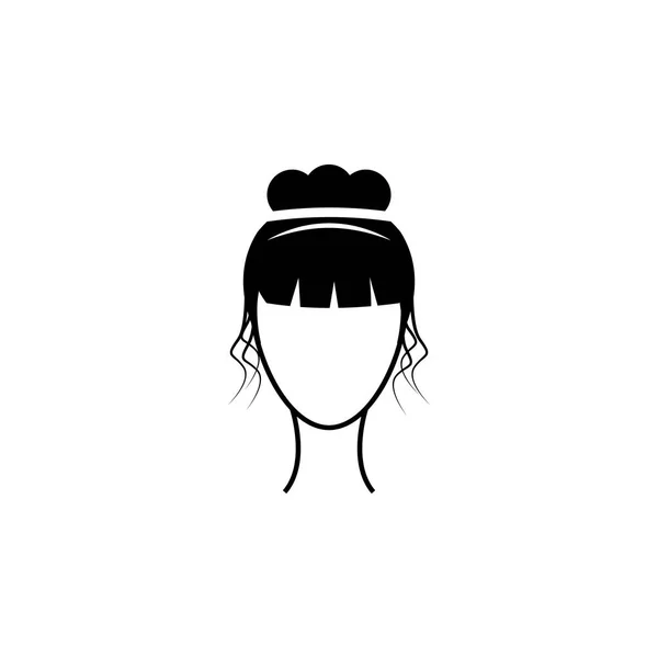 Penteado Ícone Icon Element Penteados Feminino Design Gráfico Qualidade Premium — Vetor de Stock