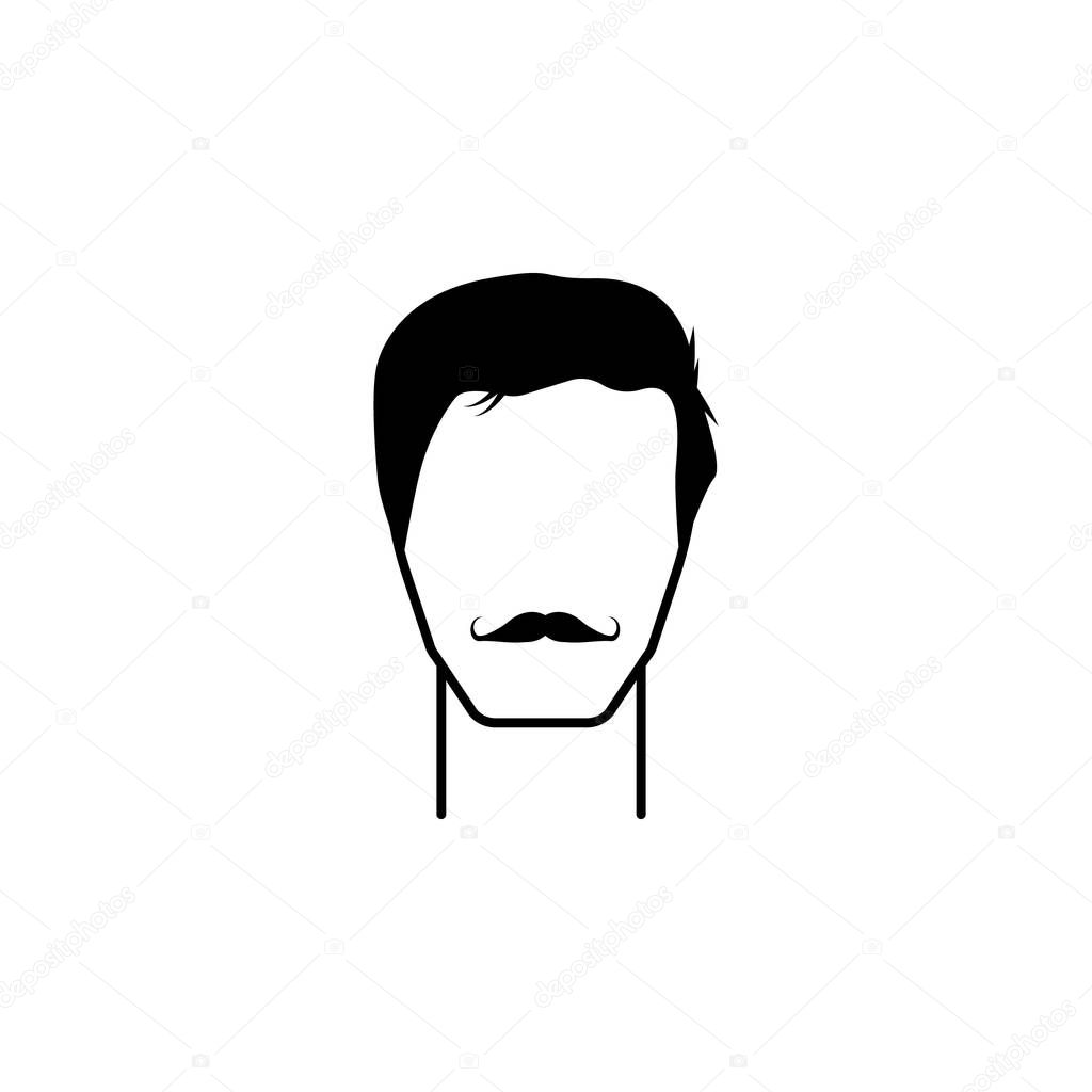 masculine hairstyle and mustache icon.Element hairstyles  icon. Premium quality graphic design. Signs, symbols collection icon for websites, web design, on white background