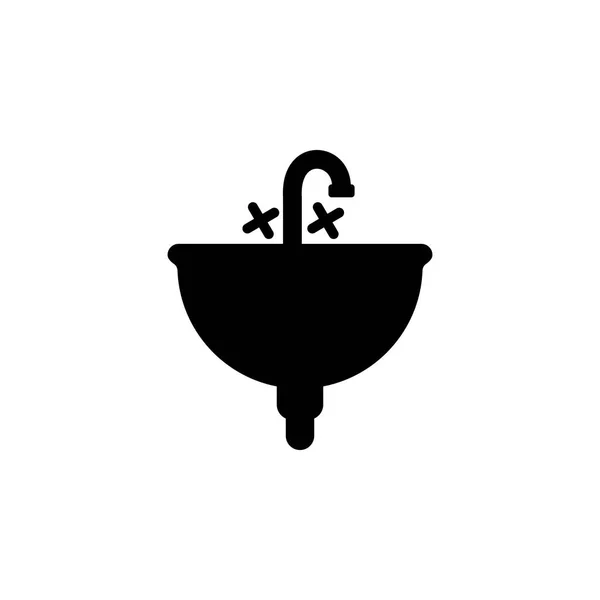 Νεροχύτη Στο Μπάνιο Εικονίδιο Εικονίδιο Στοιχείο Λουτρό Και Σάουνα Πριμοδότηση — Διανυσματικό Αρχείο