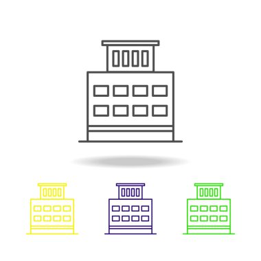 Bina anahat renkli simgeler mimari çizimde unsuru. Web siteleri, web tasarım, beyaz arka plan üzerinde beyaz arka plan üzerinde hareket eden app için işaret ve sembolleri anahat simgesini