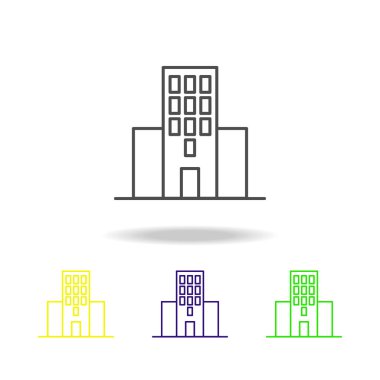 Bina anahat renkli simgeler mimari çizimde unsuru. Web siteleri, web tasarım, beyaz arka plan üzerinde beyaz arka plan üzerinde hareket eden app için işaret ve sembolleri anahat simgesini