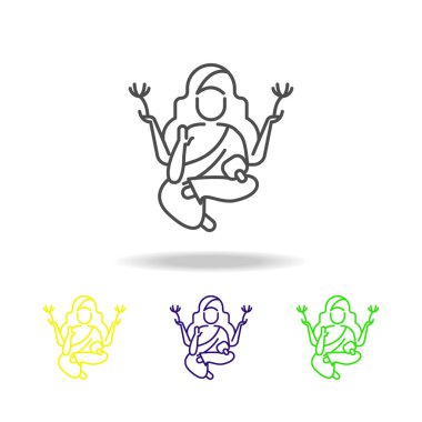 Buda Diwali simgeler beyaz arka plan üzerinde renkli. Diwali Hindu festivali Hint tatil öğeleri beyaz arka plan üzerinde grafik ve web tasarımı için