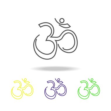 Hinduizm dini inanç simgeleri beyaz arka plan üzerinde renkli. Diwali Hindu festivali Hint tatil öğeleri beyaz arka plan üzerinde grafik ve web tasarımı için