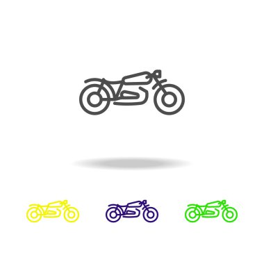 renkli simgeler motosiklet. Motosiklet için mobil kavramı ve web apps illüstrasyon unsuru. Web sitesi tasarım ve uygulama developmenton beyaz arka plan beyaz arka plan üzerinde ince çizgi simgesini