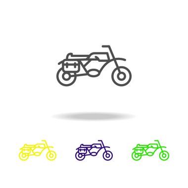 renkli simgeler motosiklet. Motosiklet için mobil kavramı ve web apps illüstrasyon unsuru. Web sitesi tasarım ve uygulama developmenton beyaz arka plan beyaz arka plan üzerinde ince çizgi simgesini