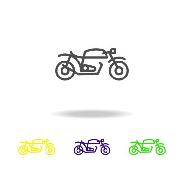 renkli simgeler motosiklet. Motosiklet için mobil kavramı ve web apps illüstrasyon unsuru. Web sitesi tasarım ve uygulama developmenton beyaz arka plan beyaz arka plan üzerinde ince çizgi simgesini