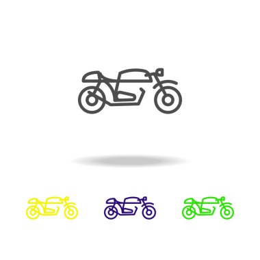 renkli simgeler motosiklet. Motosiklet için mobil kavramı ve web apps illüstrasyon unsuru. Web sitesi tasarım ve uygulama developmenton beyaz arka plan beyaz arka plan üzerinde ince çizgi simgesini