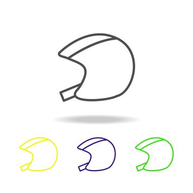motosiklet kask simgeler renkte. Motosiklet için mobil kavramı ve web apps illüstrasyon unsuru. Web sitesi tasarım ve uygulama developmenton beyaz arka plan beyaz arka plan üzerinde ince çizgi simgesini