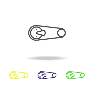 Bisiklet zinciri simgeler renkte. Motosiklet için mobil kavramı ve web apps illüstrasyon unsuru. Web sitesi tasarım ve uygulama developmenton beyaz arka plan beyaz arka plan üzerinde ince çizgi simgesini