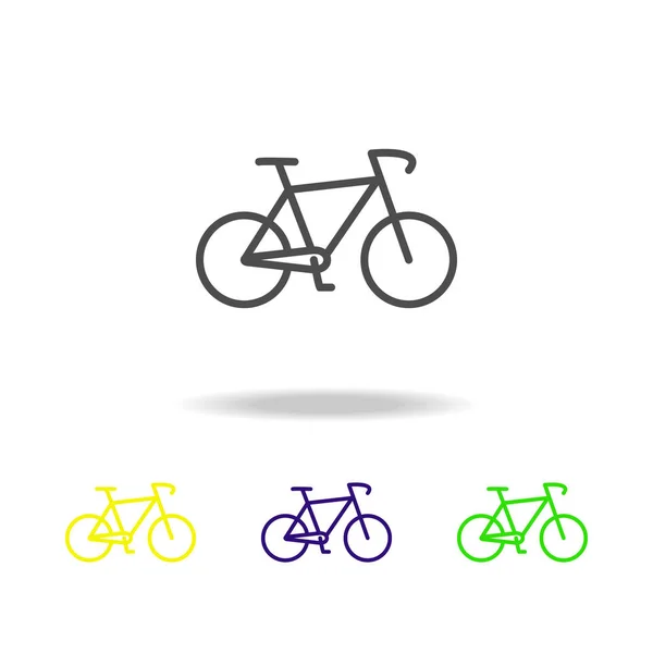 自転車の色のアイコン モバイルの概念と Web アプリ説明のためバイクの要素 白い背景の上のウェブサイト デザイン アプリ開発白い背景の細い線アイコン — ストックベクタ