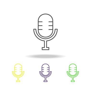 Mic theatre colored icons. Element of theatre illustration. Signs and symbols icon for websites, web design, mobile app on white background on white background