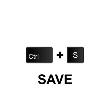 Keyboard shortcuts, save icon. Can be used for web, logo, mobile app, UI, UX on white background