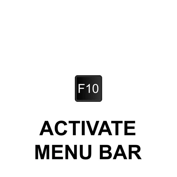 Keyboard shortcuts, activate menu bar icon. Can be used for web, logo, mobile app, UI, UX on white background