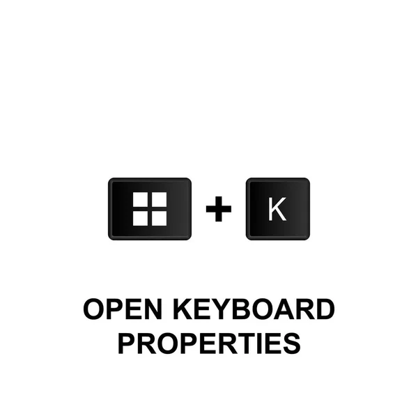 Tastaturkürzel, Symbol für die Eigenschaften der Tastatur öffnen. kann für Web, Logo, mobile App, ui, ux verwendet werden — Stockvektor