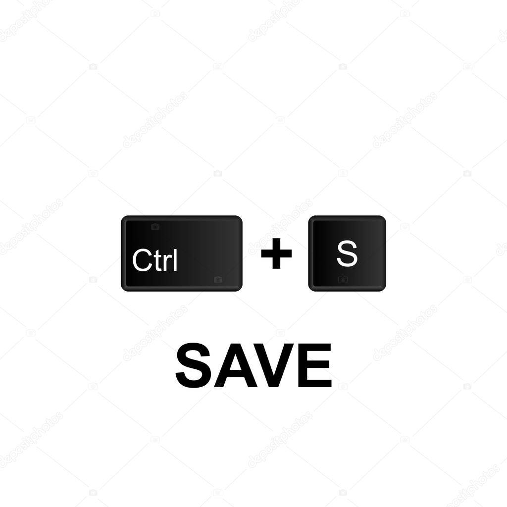 Keyboard shortcuts, save icon. Can be used for web, logo, mobile app, UI, UX on white background