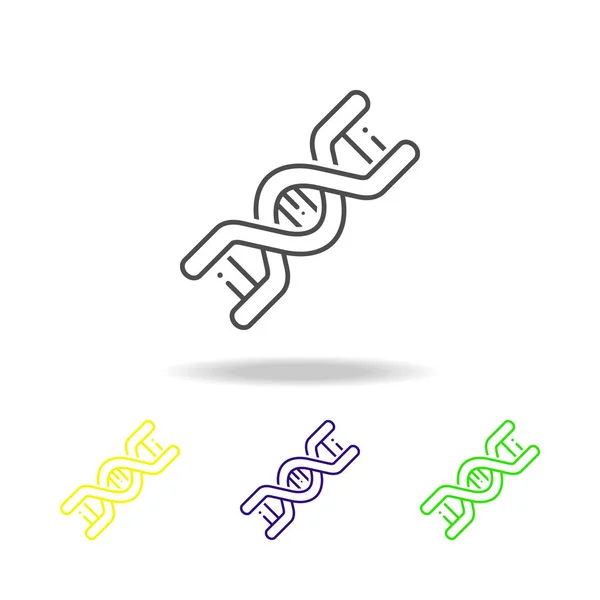 Genetics Colored Icons Element Science Illustration Thin Line Illustration Website — Stock Vector