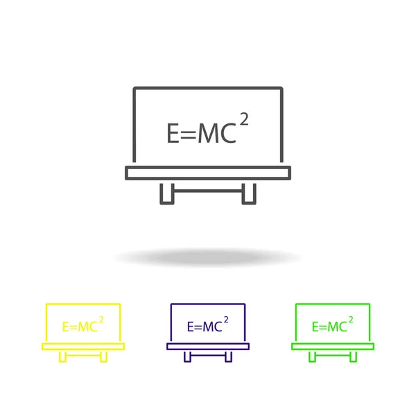 Einsteins Wet Gekleurde Pictogrammen Element Van Science Illustratie Dunne Lijn — Stockvector