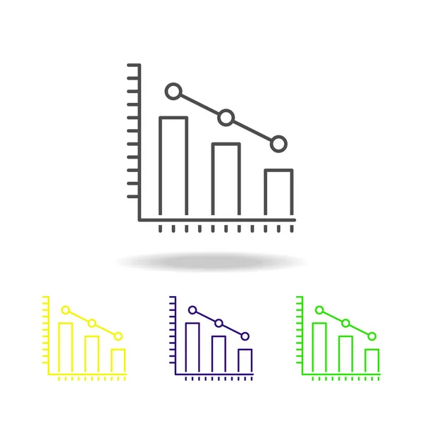 Статистика Кольорові Піктограми Даних Елемент Ілюстрації Науки Ілюстрація Тонкої Лінії — стоковий вектор