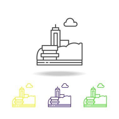 Tezgah, park, şehir renkli simge. Web, logo, mobil uygulaması, Kullanıcı arabirimi, beyaz arka plan üzerinde Ux için kullanılan