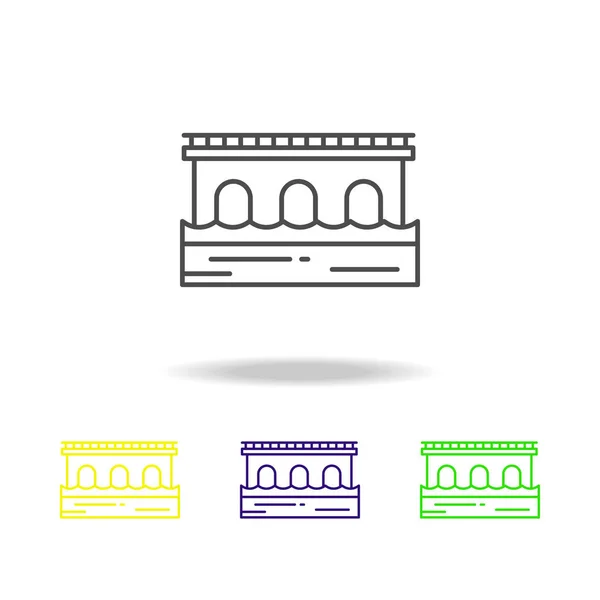 Brücke Fahrbahnfarbenes Symbol Kann Für Web Logo Mobile App Auf — Stockvektor