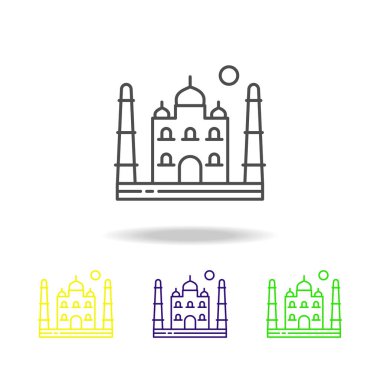 Taj mahal, Asya, Hindistan, agra renkli simge. Web, logo, mobil uygulaması, Kullanıcı arabirimi, beyaz arka plan üzerinde Ux için kullanılan