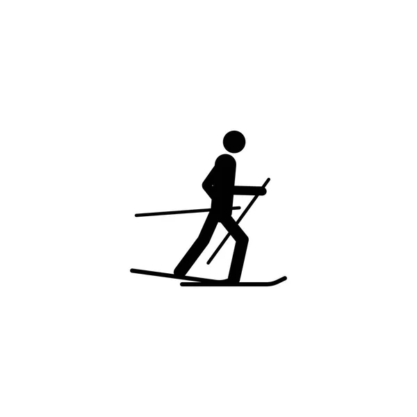 Silhouette Athlète Skieur Icône Isolée Jeux Sport Hiver Discipline Illustration — Image vectorielle