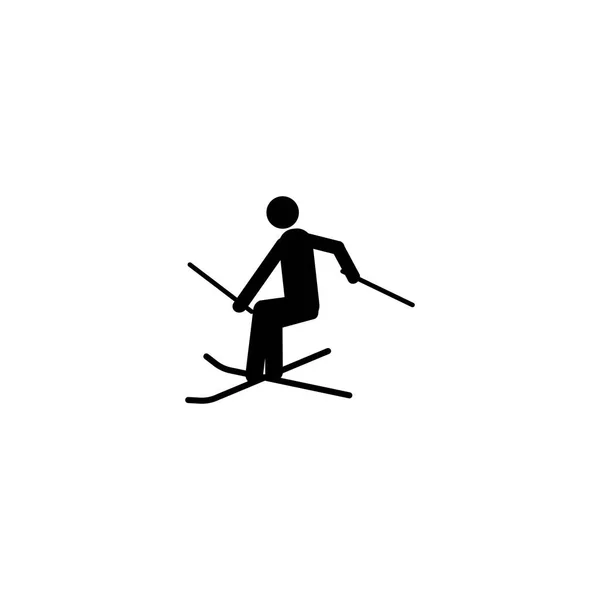 Icône Isolée Athlète Ski Acrobatique Silhouette Jeux Sport Hiver Discipline — Image vectorielle