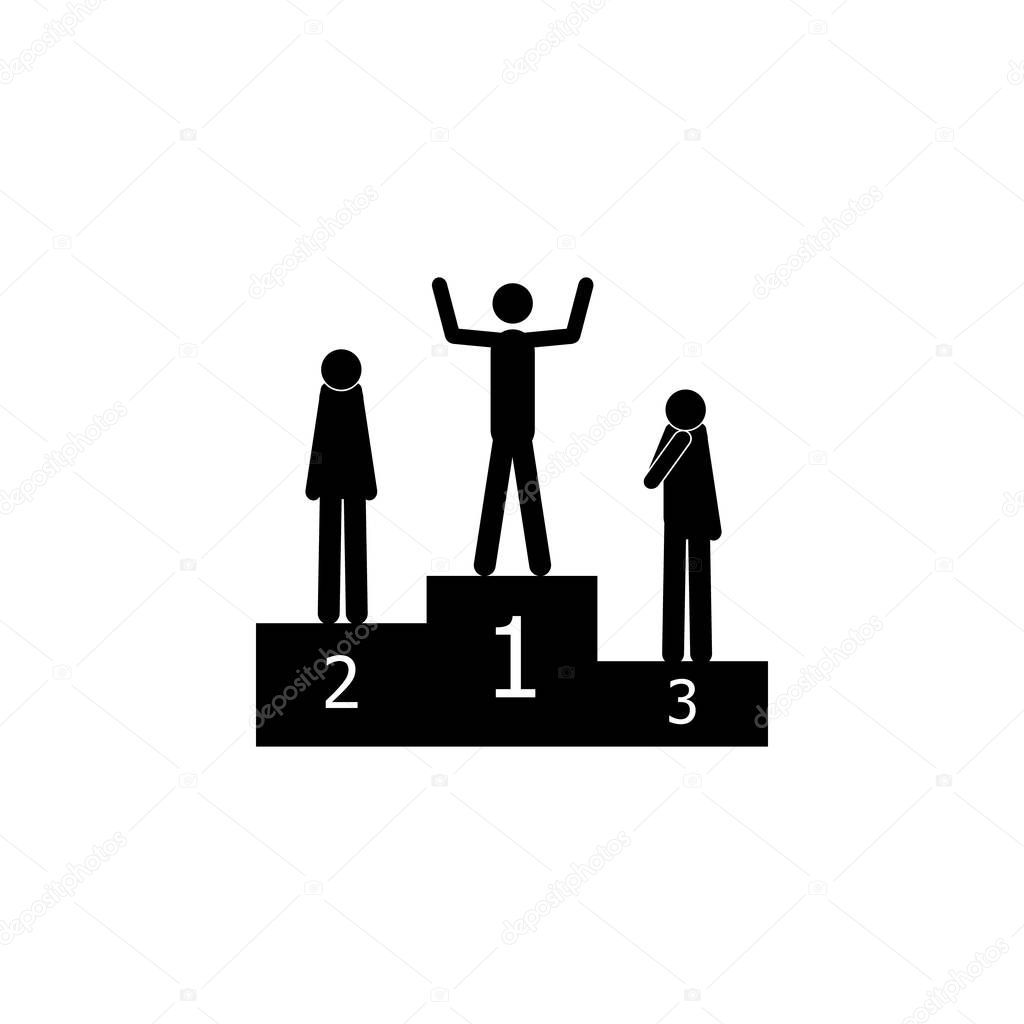Silhouette sport winner athlete isolated icon. Winter sport games discipline. Black and white design vector illustration. Web pictogram icon symbol for infographics on white background