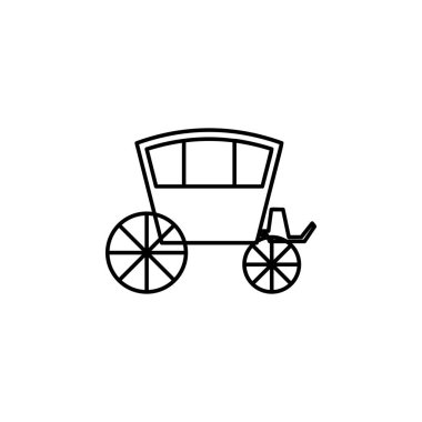 Koç simgesi. Düğün için mobil kavramı ve web apps illüstrasyon unsuru. Web sitesi tasarımı ve geliştirme, uygulama geliştirme için ince çizgi simgesi. Beyaz arka plan üzerinde sigorta primi simgesi