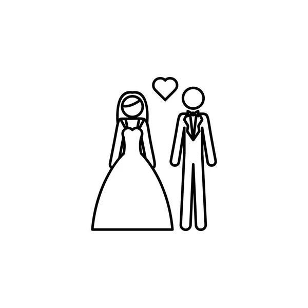 Menyasszony Vőlegény Ikonra Mobil Koncepció Web Apps Illusztráció Esküvőre Eleme — Stock Vector