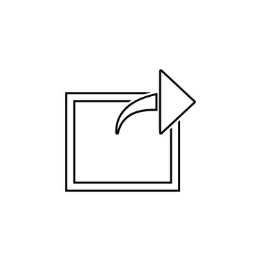 ok kare simgesi dışında. Web sitesi tasarımı ve geliştirme, uygulama geliştirme için ince çizgi simgesi. Beyaz arka plan üzerinde sigorta primi simgesi